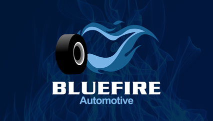 Blue fire logo, Automotive logo design