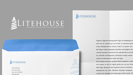 IT Application solutions logo design, Lighthouse logo
