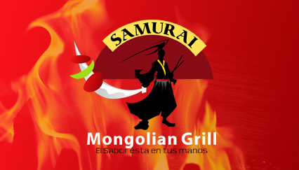 samurai logo design, Mongolian Grill logo